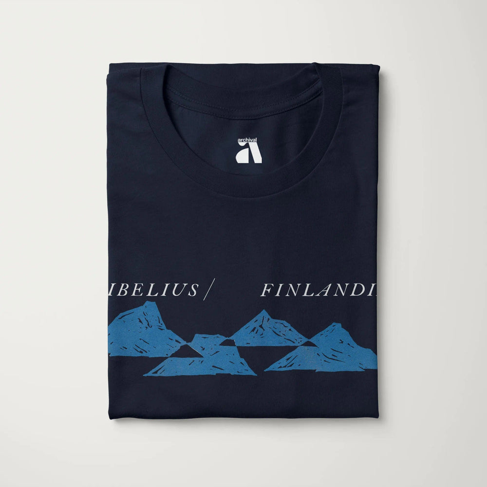 sibelius: finlandia classic tee in navy, folded
