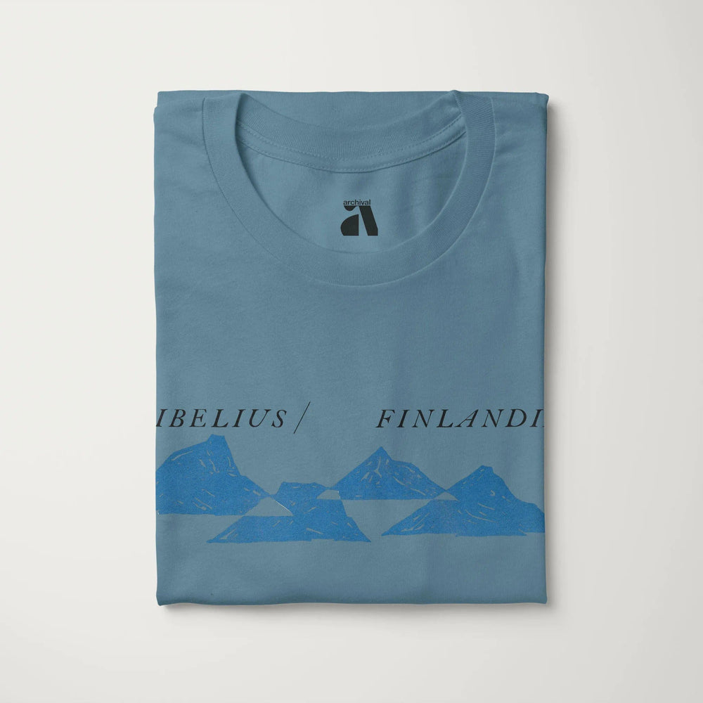 sibelius: finlandia classic tee in steel blue, folded