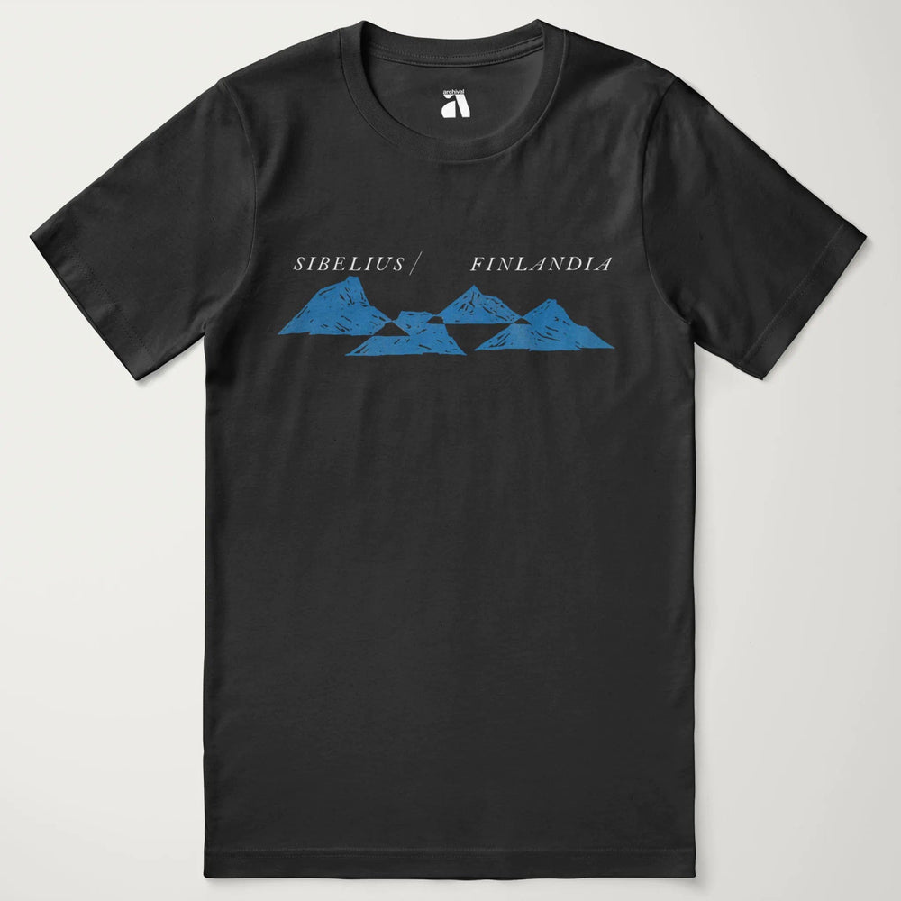sibelius: finlandia classic tee in vintage black, laid flat