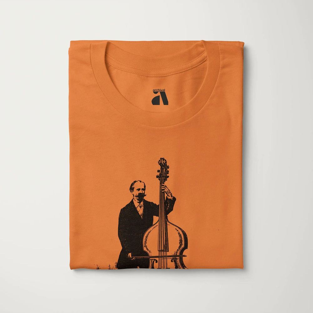 f. simandl: new method bass classic tee in burnt orange, folded