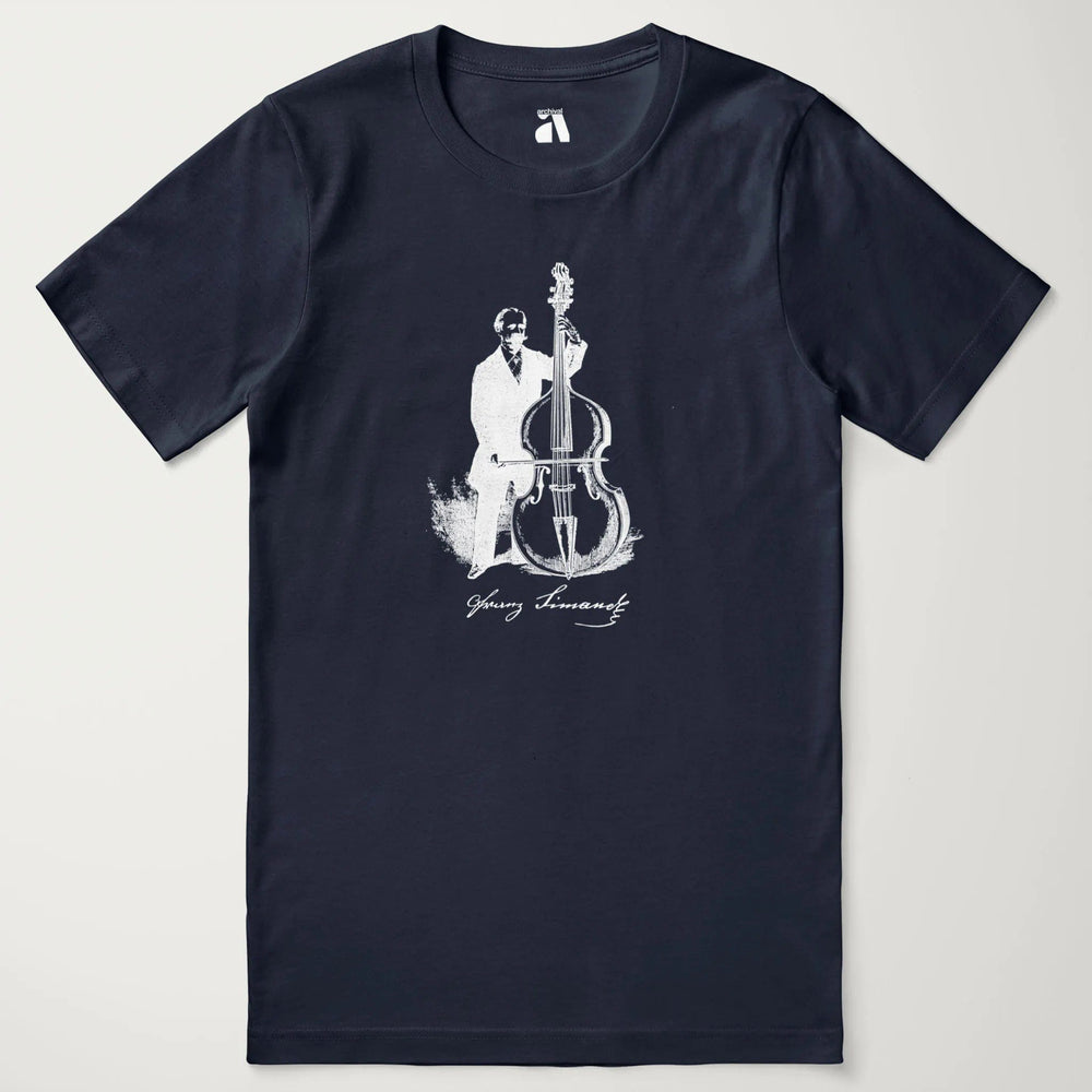 f. simandl: new method bass classic tee in navy, laid flat
