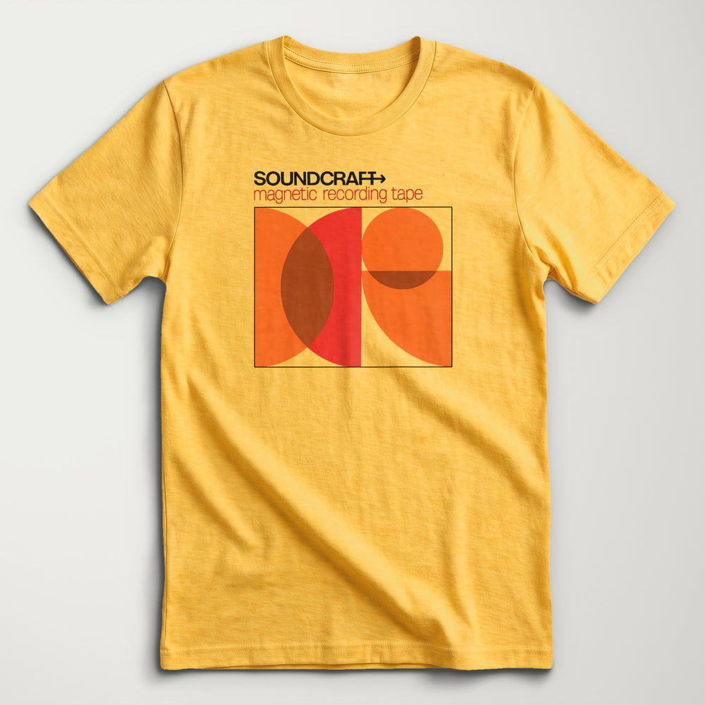 Soundcraft: Magnetic Audio Tape Classic Tee in Heather Yellow Gold, flat lay
