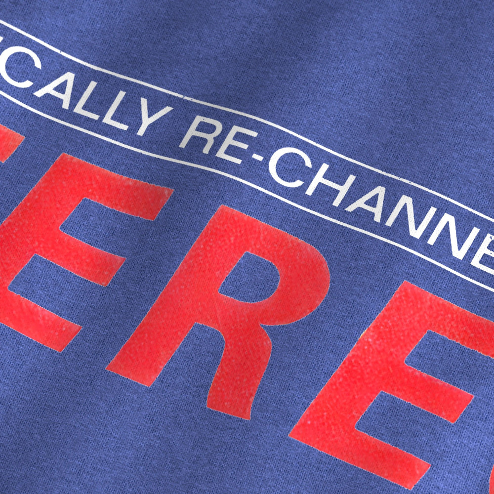 Stereo: Re-channeled Classic Tee in Heather True Royal, close-up