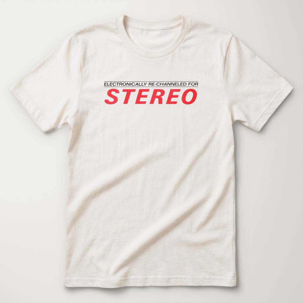 Stereo: Re-channeled Classic Tee in Vintage White, flat lay