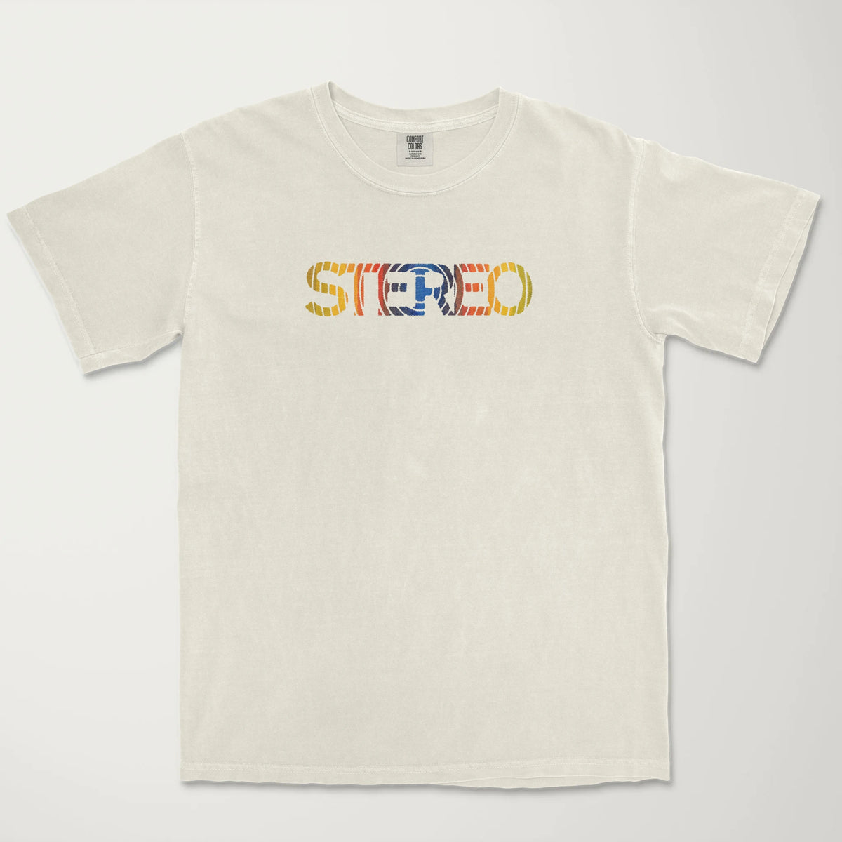 stereo: sonar vintage heavyweight tee in ivory, laid flat