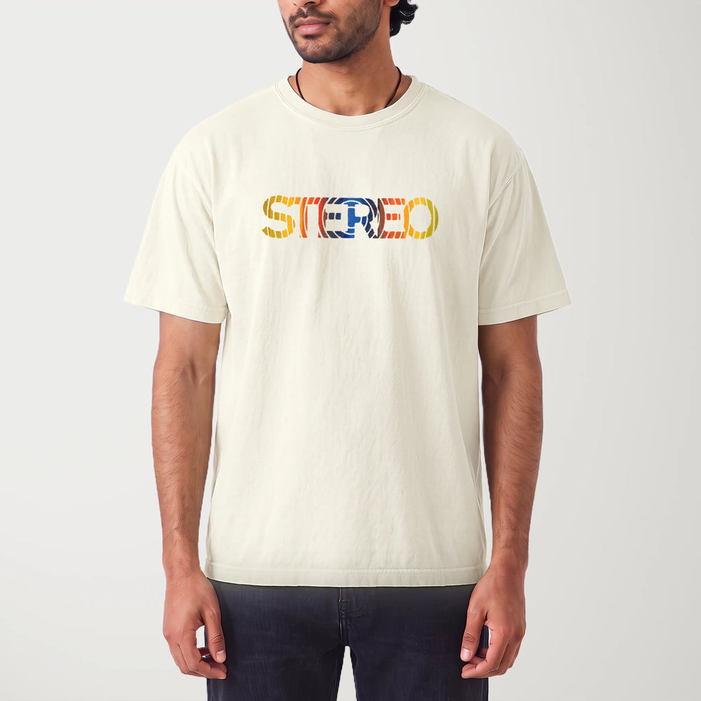 stereo: sonar vintage heavyweight tee in ivory, worn