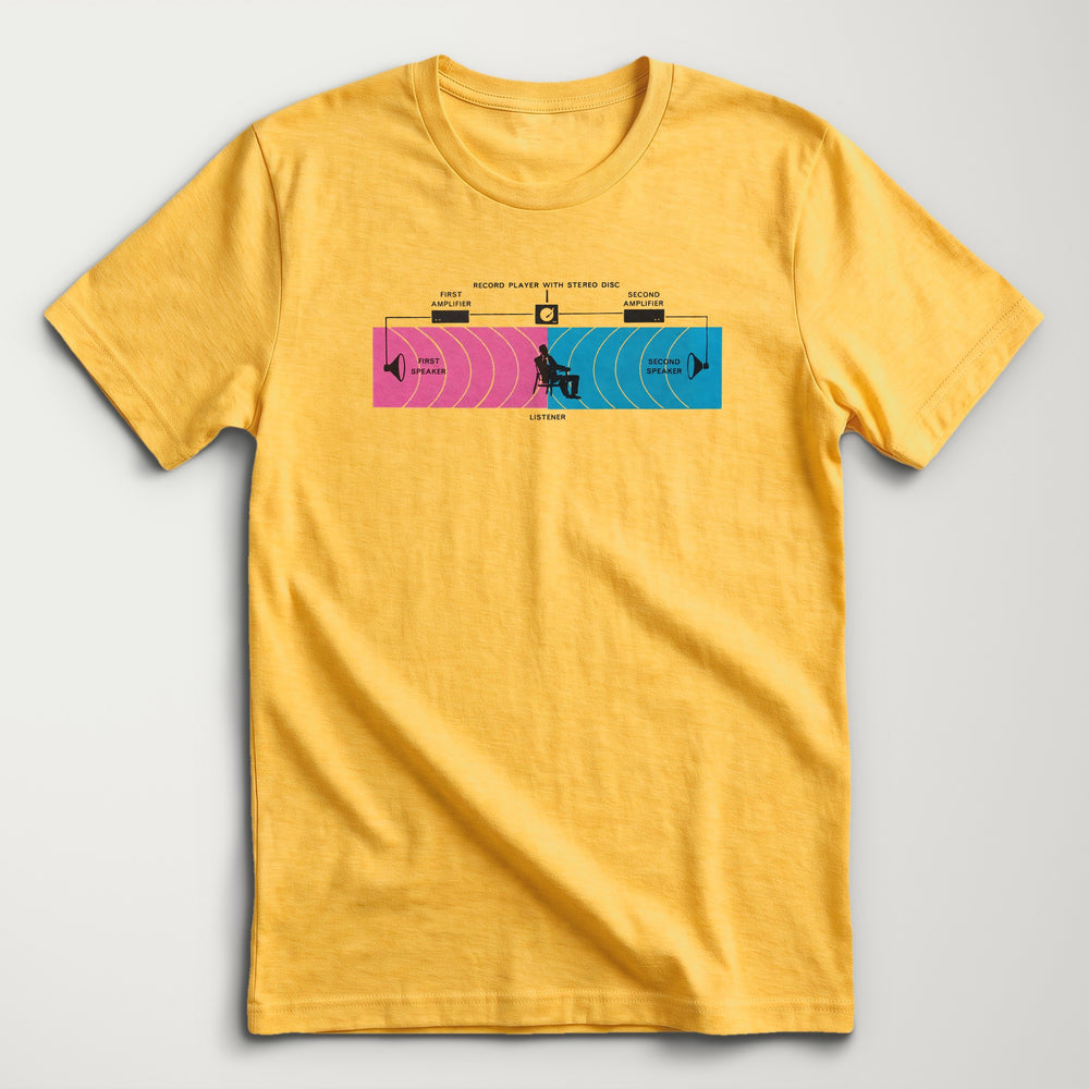 Stereo: Sweet Spot Classic Tee in Heather Yellow Gold, flat lay