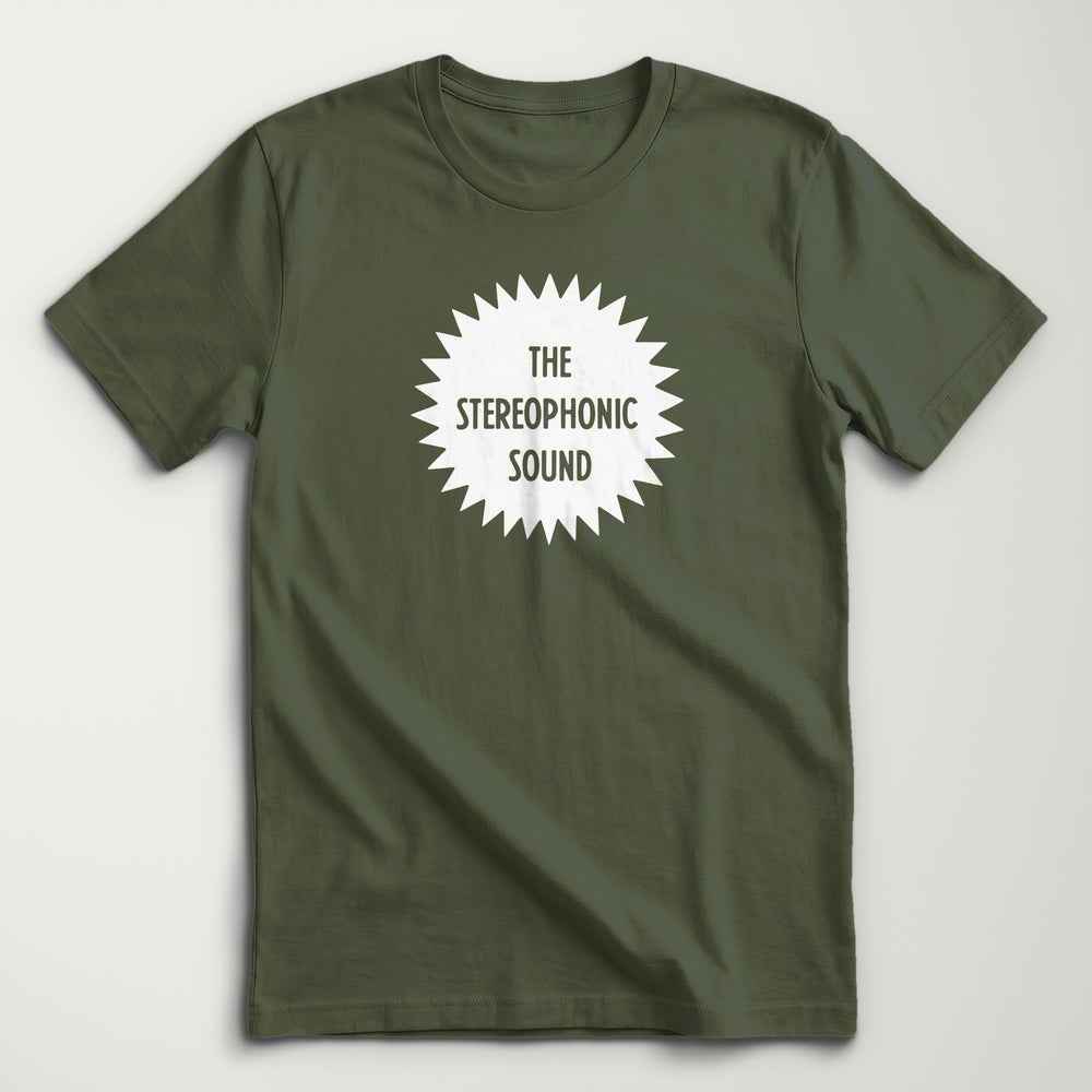 Stereophonic Sound Classic Tee in Military Green, flat lay