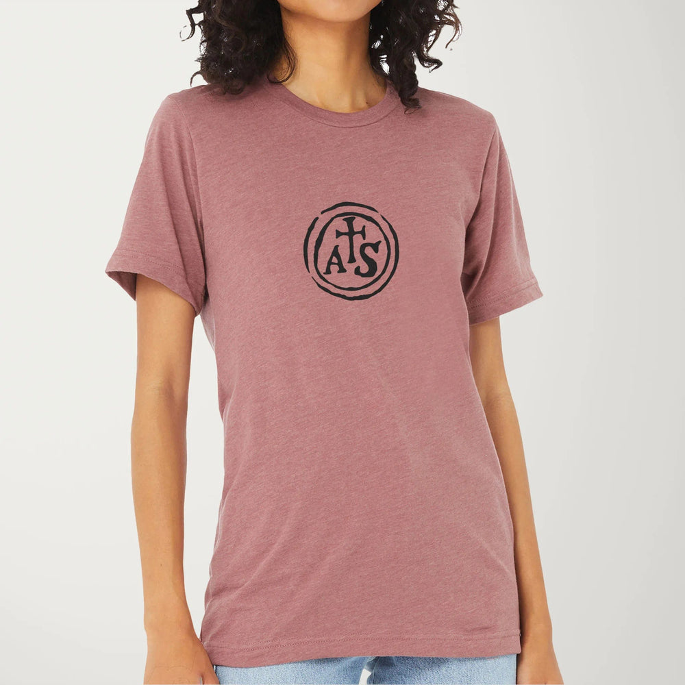 stradivarius: inscription classic tee in heather mauve, worn