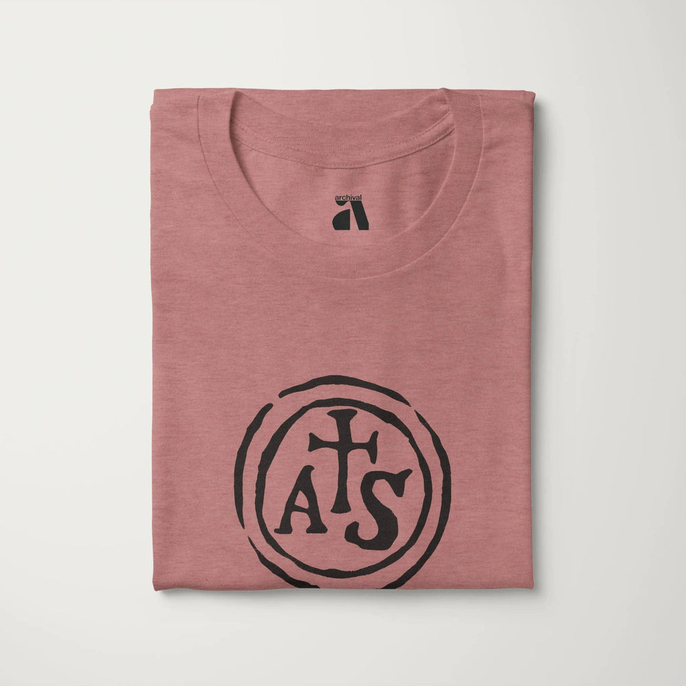 stradivarius: inscription classic tee in heather mauve, folded