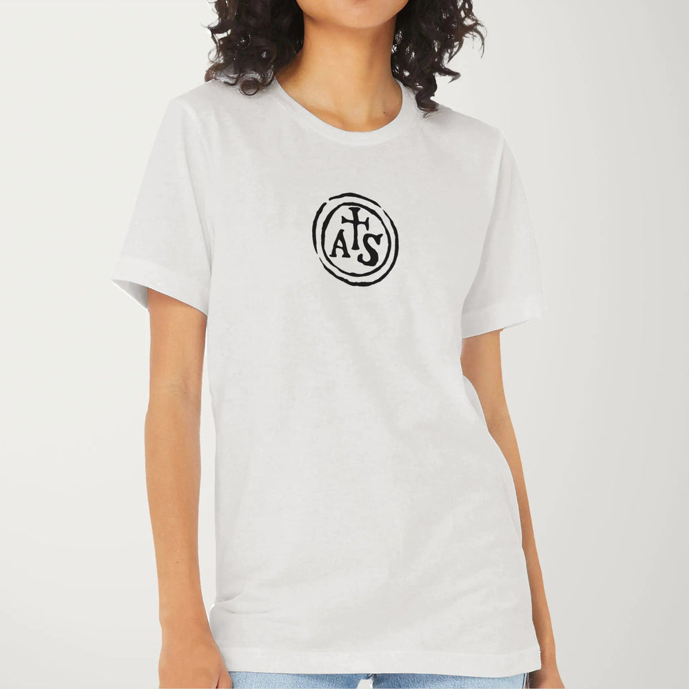stradivarius: inscription classic tee in vintage white, worn
