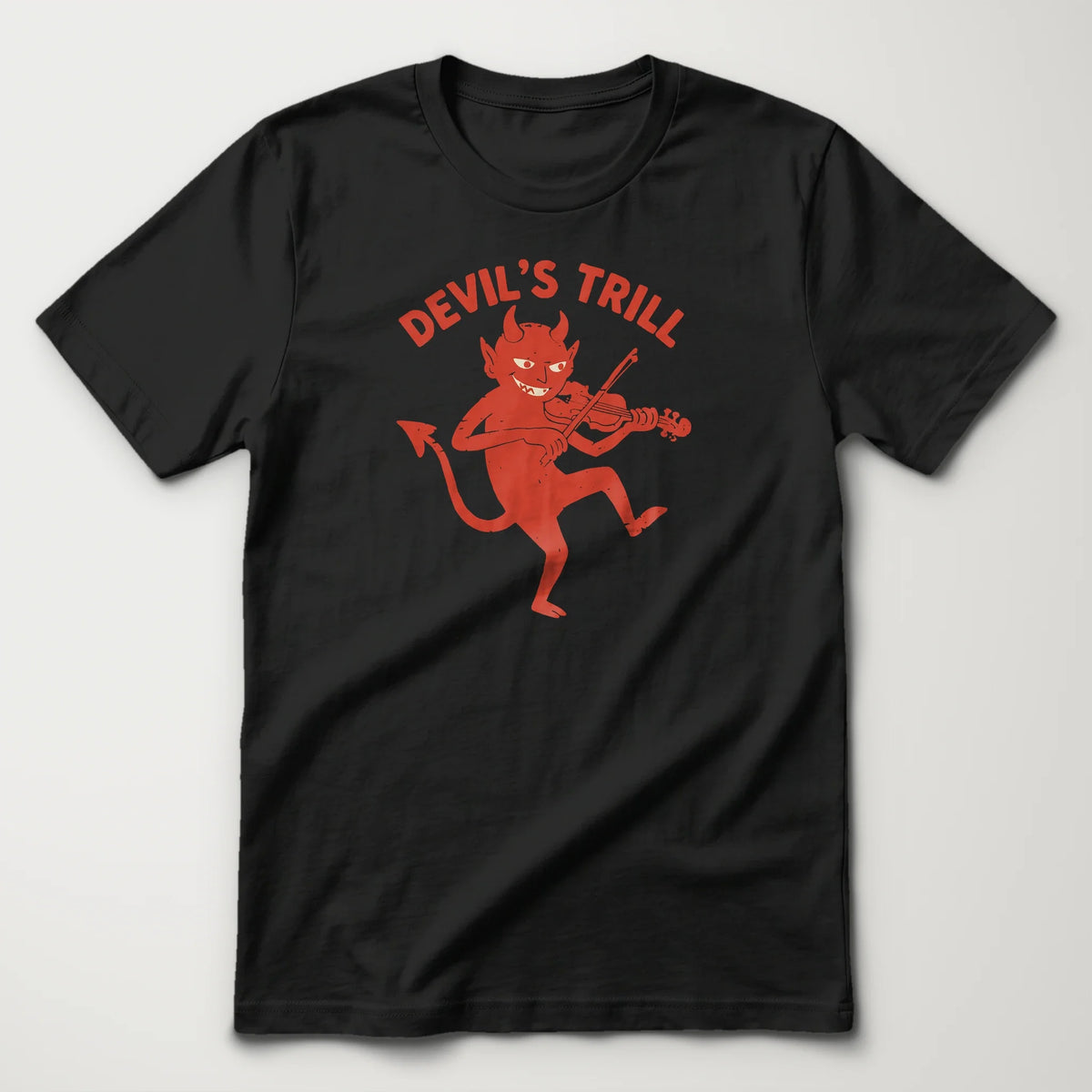 tartini: devil's trill classic tee in black, laid flat