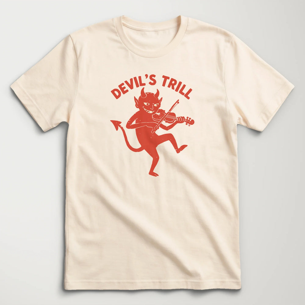 tartini: devil's trill classic tee in natural, laid flat