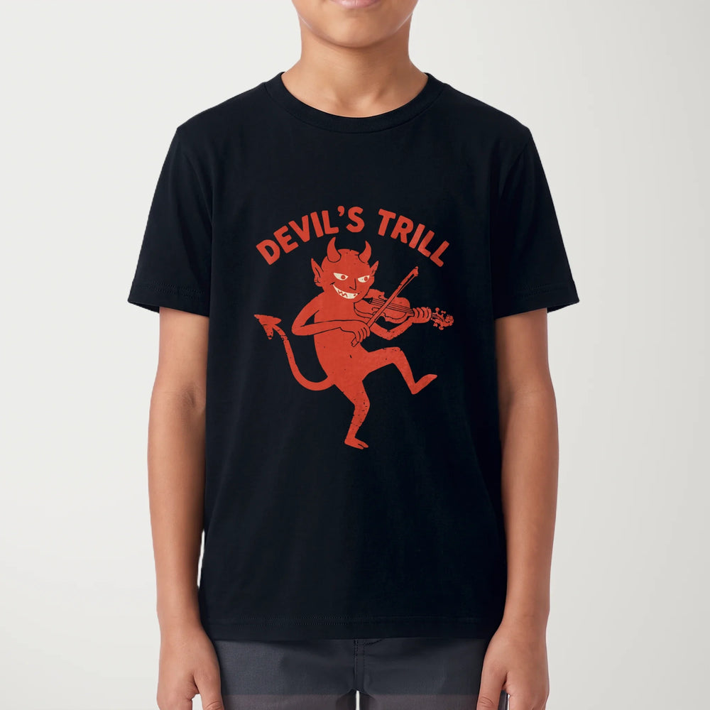 tartini: devil's trill kids classic tee in black, worn