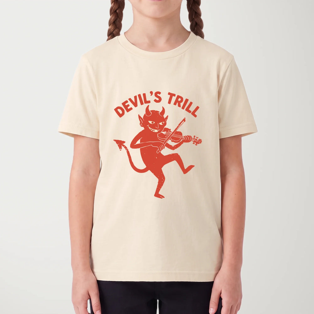 tartini: devil's trill kids classic tee in natural, worn