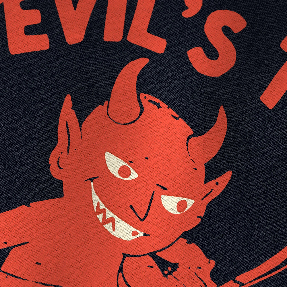 tartini: devil's trill vintage heavyweight tee in black, close-up of the print