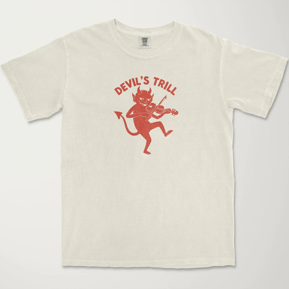 tartini: devil's trill vintage heavyweight tee in ivory, laid flat