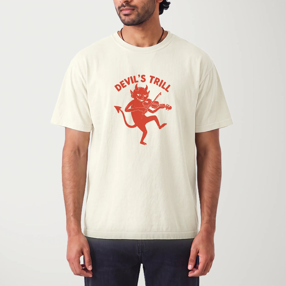 tartini: devil's trill vintage heavyweight tee in ivory, worn