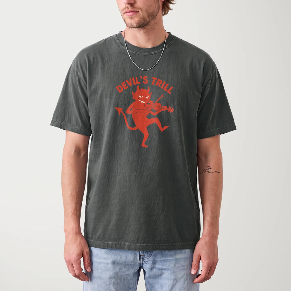 tartini: devil's trill vintage heavyweight tee in pepper, worn