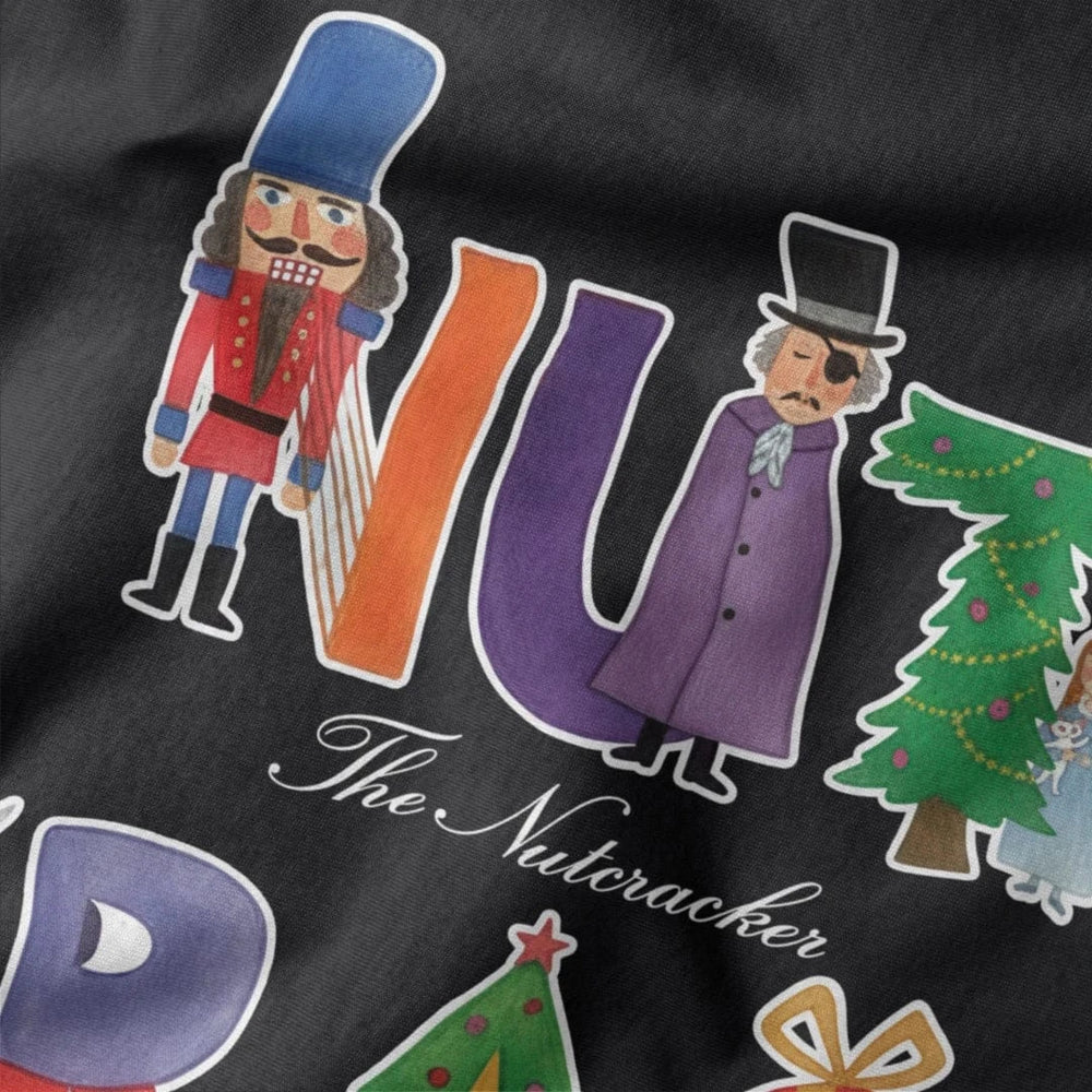 tchaikovsky: the nutcracker classic tee in vintage black, close-up of the print