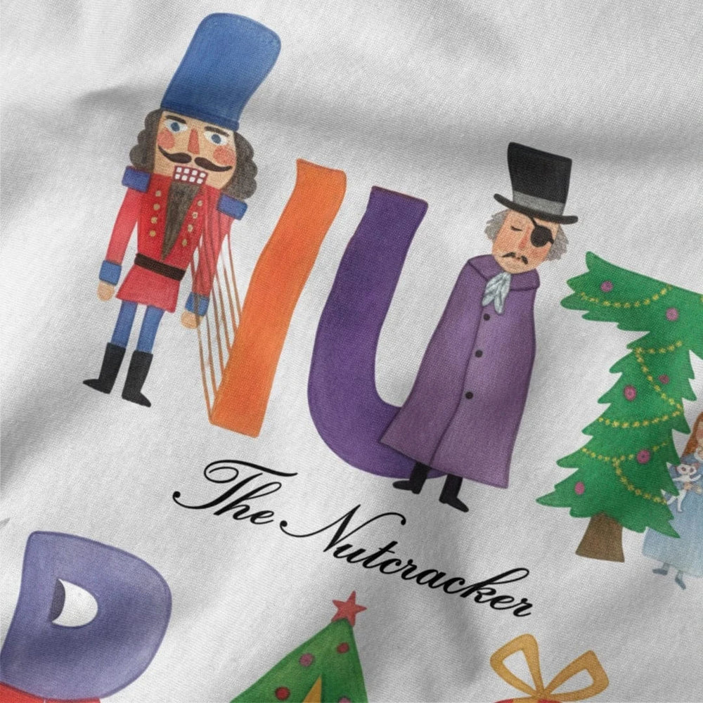 tchaikovsky: the nutcracker classic tee in vintage white, close-up of the print