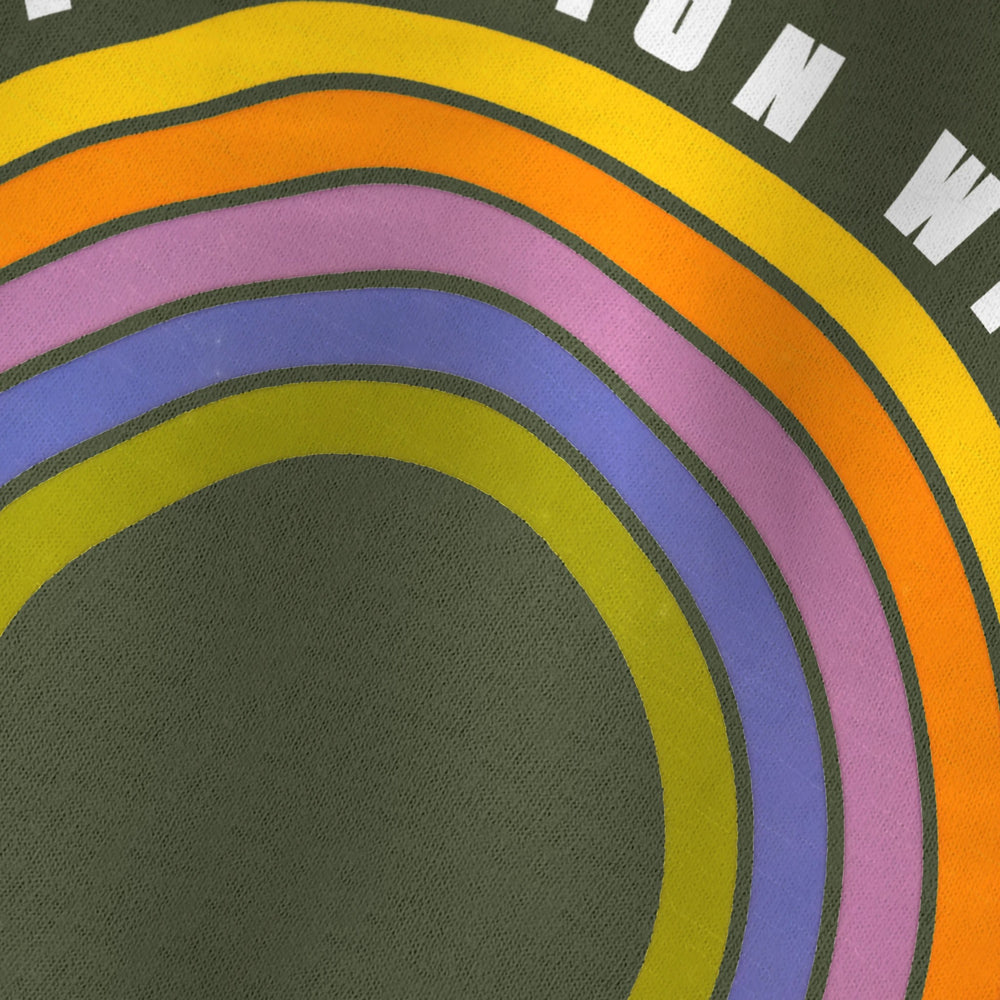 The Revolution Will Not Be Televised Classic Tee in Military Green, close-up