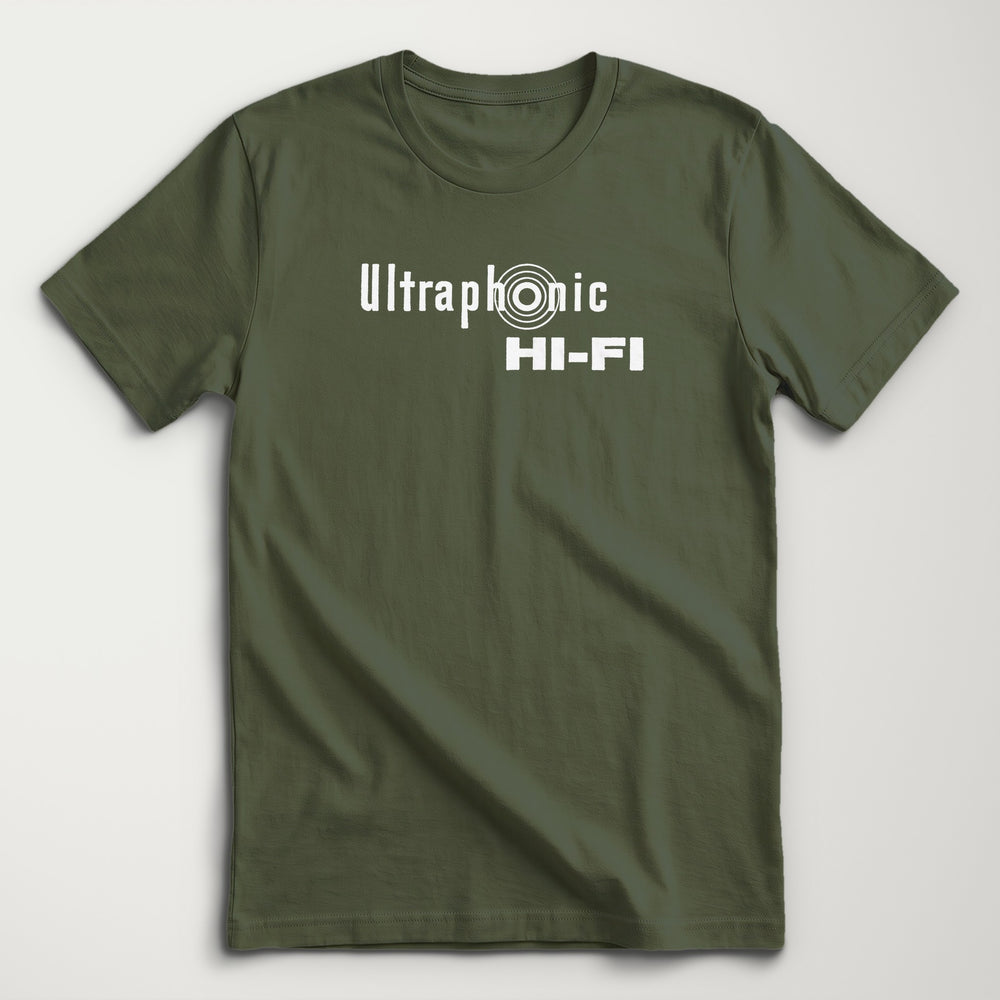 Ultraphonic Hi-Fi Classic Tee in Military Green, flat lay
