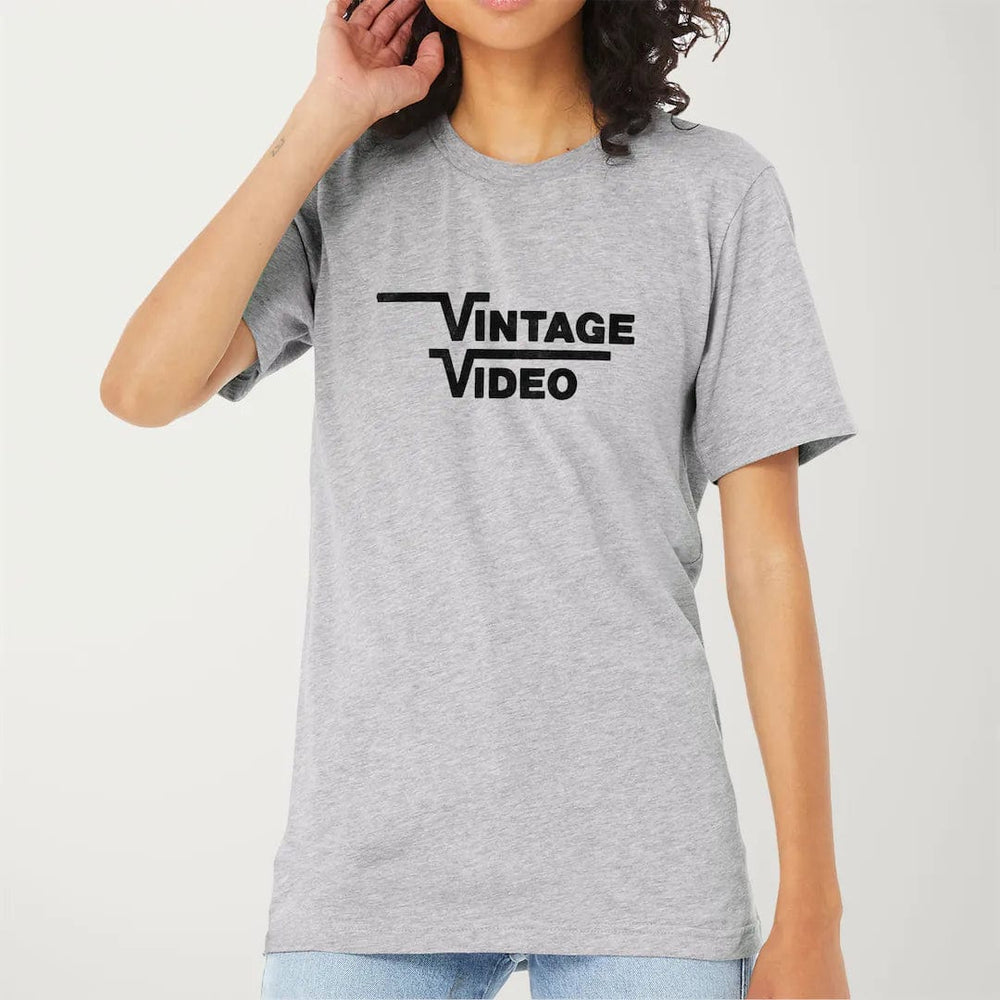 vintage video classic tee in athletic heather, worn
