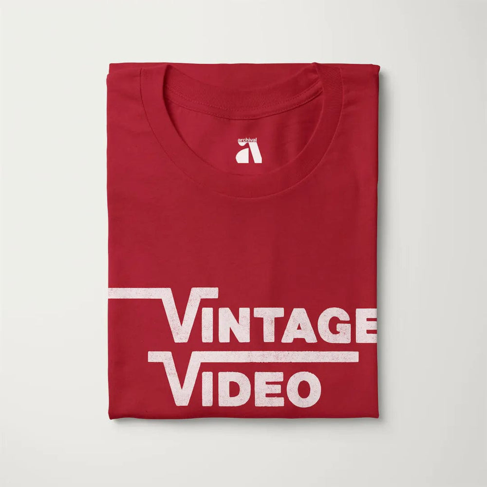 vintage video classic tee in canvas red, folded