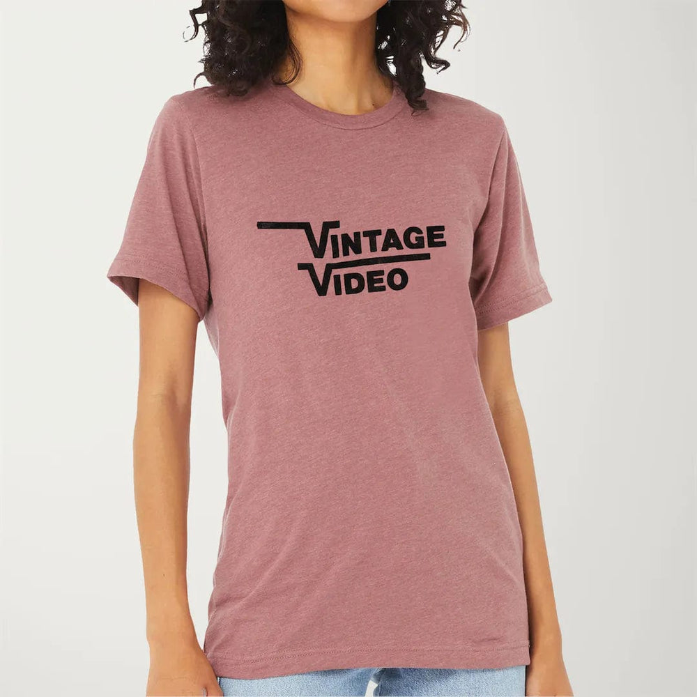 vintage video classic tee in heather mauve, worn