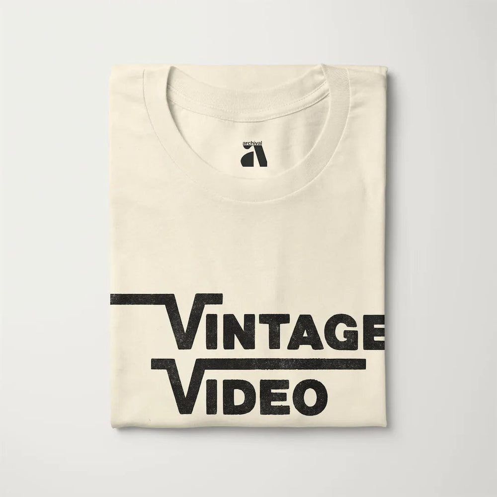vintage video classic tee in natural, folded