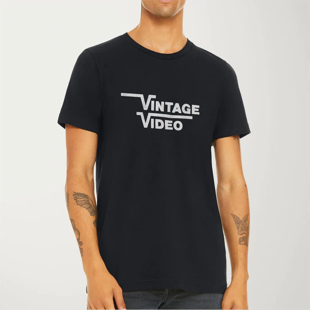 vintage video classic tee in vintage black, worn