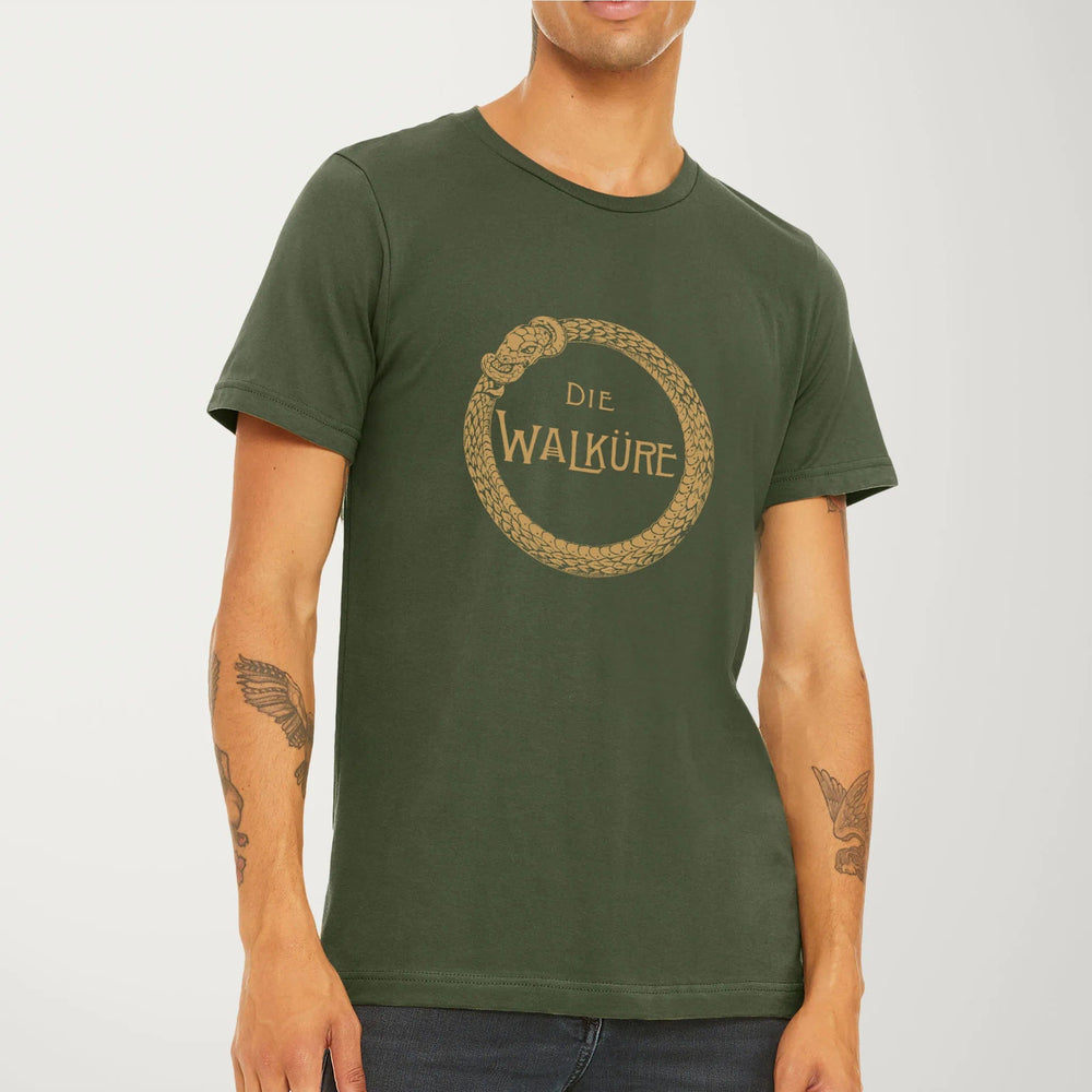 wagner: die walküre classic tee in military green, worn