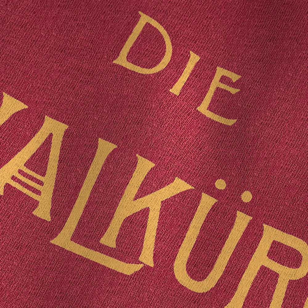 wagner: die walküre vintage heavyweight tee in chili, close-up of the print