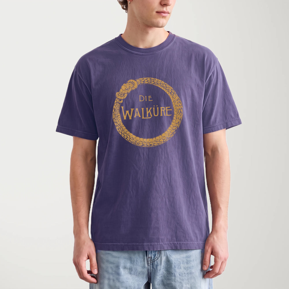 wagner: die walküre vintage heavyweight tee in grape, worn