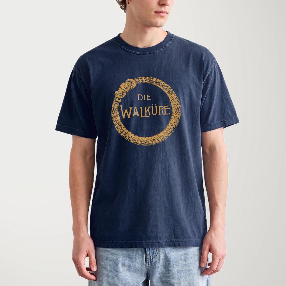 wagner: die walküre vintage heavyweight tee in true navy, worn